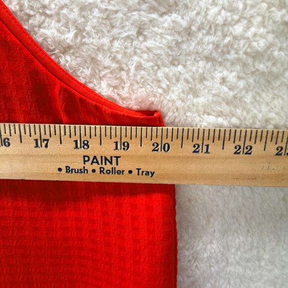 Ann Taylor Halter Neck Red Top Ruffled Front Size M Sleeveless Layered Casual - Picture 8 of 12